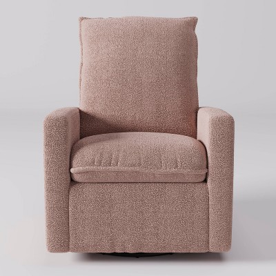 Caillie Boucle Glider Recliner Chair Pink - Corliving : Target