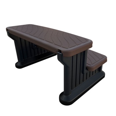 Espresso and Black Universal Spa & Hot Tub Steps with No-Slip Grip