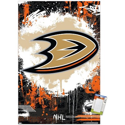 Trends International NHL Anaheim Ducks - Maximalist Logo 23 Unframed Wall  Poster Print White Mounts Bundle 22.375