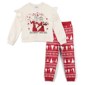 Disney Christmas Halloween Fleece Sweatshirt Jogger Pants Outfit Set Little Kid to Big Kid - 1 of 4