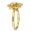 EVERLY JEWELRY | Yellow Plated Sterling Silver 1/4 CT TGW Created White Sapphire Rose Ring - 2 of 4