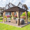EROMMY 10' x 13' Gazebo, Hardtop Gazebo with Arc Galvanized Steel Double Roof - 2 of 4