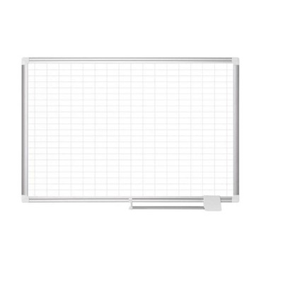 MasterVision Magnetic Steel Dry-Erase Planning Board with Accessory Kit 1 Inches x 2 Inches Grid Aluminum Frame 24 Inches x 36 Inches