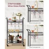 Bar Cart, Home Bar Serving Cart, Small Bar Cart with 3-Tier Shelf, Wine Holders, Glass Holders, Bar Cart, 15 x 23.6 x 36.2 Inches - 4 of 4