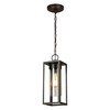 15" 1-Light Walker Hill Outdoor Clear Glass Pendant Oil Rubbed Bronze - EGLO: ETL Listed, Adjustable, Dimmable - 2 of 4