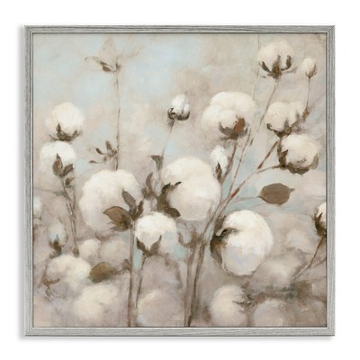 Stupell Industries Neutral Cotton Flower Painting, 24" x 24"