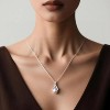 Silver Copper Pearl & Crystal Modern Women's Necklace - 4 of 4
