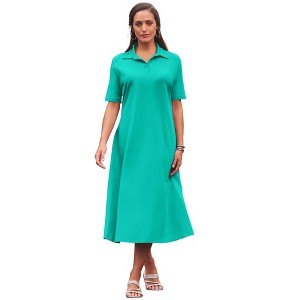 Jessica London Notch Neck Midi Dress - 1 of 2