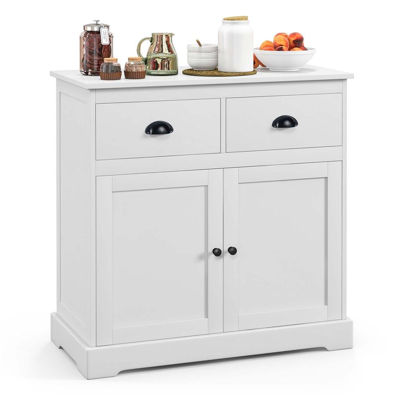 Costway Kitchen Buffet Storage Cabinet with 2 Doors 2 Storage Drawers Anti-toppling Design, 1 of 11