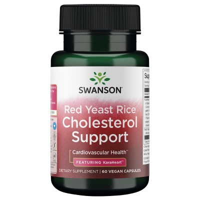 Swanson Red Yeast Rice Cholesterol Support - Featuring KaraHeart, 60 Vegan Capsules.