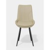 20.48"Upholstered Accent Side Chairs with Metal Legs,Beige,Brown - 3 of 4