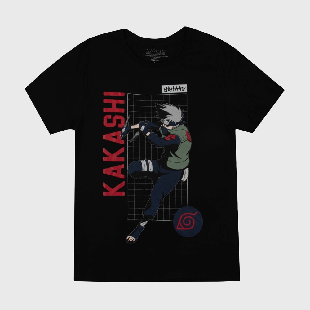 Men's Naruto Kakashi Short Sleeve Graphic T-Shirt - Black M
