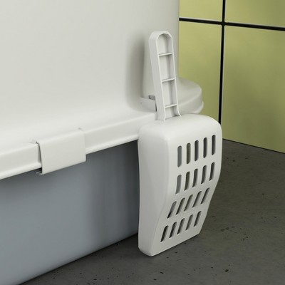 Gray Enclosed Cat Litter Box with Drawer and Scoop