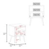 FM Furniture,Prescott Valley Nightstand with Open Storage, Natural Oak and White - 2 of 4