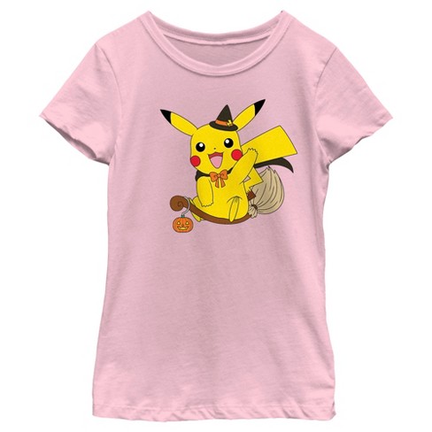 Girls' Pokemon Pikachu Eevee Trick Or Treat Halloween Short Sleeve