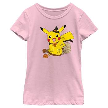 Girl's Pokemon Halloween Pikachu Witch Costume T-Shirt