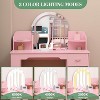 Acekool Kids Vanity Desk Dresser for Girls with Mirror, Stool, Drawer, Storage Shelves & Bookshelf - 3 of 4