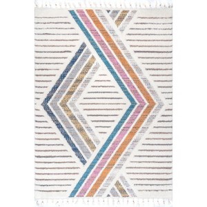 Nuloom Angela High-Low Modern Diamond Tassel Indoor Area Rug - 1 of 4