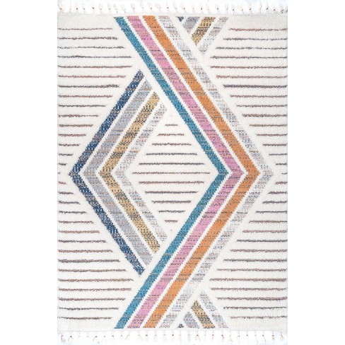 Nuloom Angela High-Low Modern Diamond Tassel Indoor Area Rug - image 1 of 4