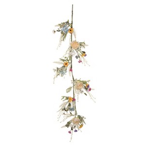 Transpac Synthetic Fabric 60 in. Multicolor Spring Enchanted Wildflower Garland - 1 of 2