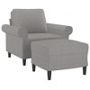 vidaXL Light Gray Fabric Single Sofa Chair with Footstool - Durable 100% Polyester Seating for Living Room, Bedroom, Lounge - 36.2" x 30.3" x 31.5" - 2 of 4