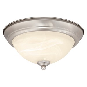 VAXCEL Stevens LED Transitional  Flush Mount Ceiling Light Fixture White Alabaster Glass - 1 of 4