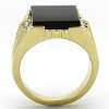 Slickblue Gold Stainless Steel Men's Ring, Synthetic Onyx in Jet, Ion Plating, Black and Gold, Sizes 8-13 - 3 of 4