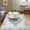 Distressed Vintage Boho Area Rug Large Soft Washable Low Pile Carpet, Non-Slip Foldable Rug for Living Room, Bedroom, Dining Room Office - 2 of 4