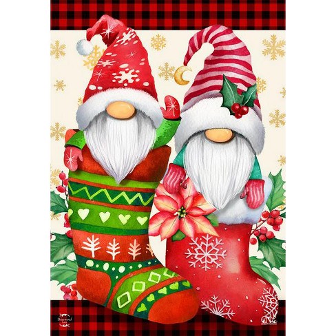 Briarwood Lane Stocking Gnomes Christmas Garden Flag Holiday Humo : Target