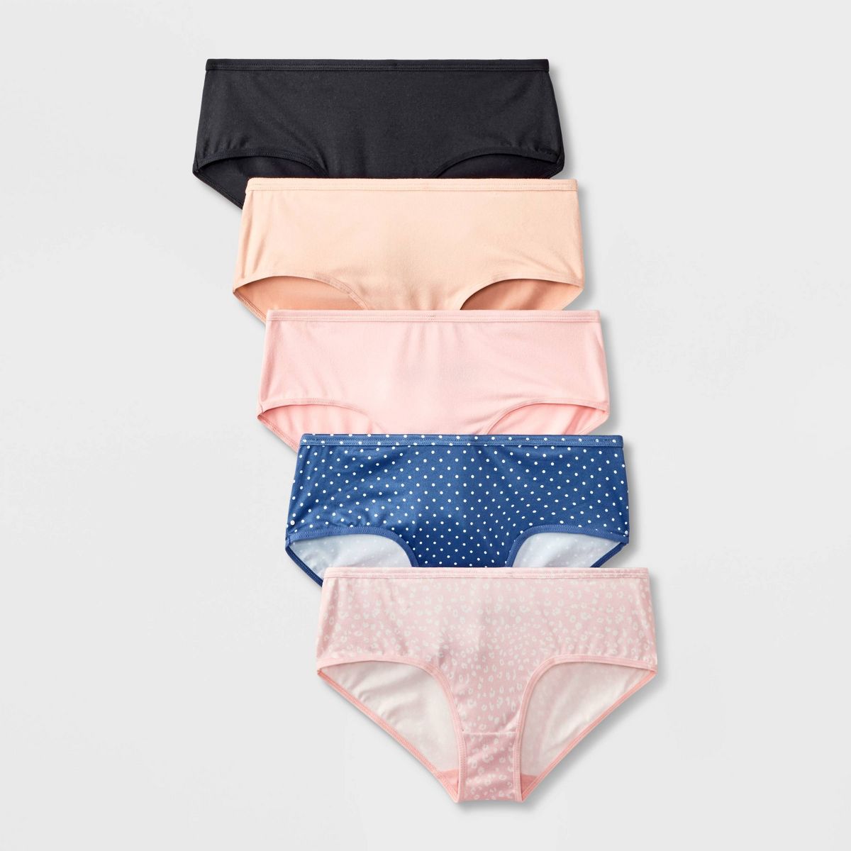 Girls' 5pk Animal and Dot Printed Brushed Microfiber Hipster Underwear - art class™