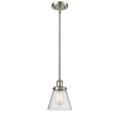 Cone - 1 Light Stem Hung Mini Pendant In Industrial Style-9 Inches Tall and 6 Inches Wide