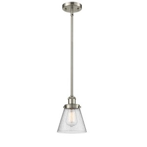Cone - 1 Light Stem Hung Mini Pendant In Industrial Style-9 Inches Tall and 6 Inches Wide - 1 of 1