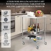 36.6in 3 Tiers Wire Rolling Kitchen Utility Cart, 470LBS Capacity Steel Kitchen Trolley - 3 of 4