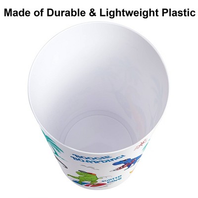White Plastic Surfin' Dino Kids' Wastebasket