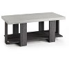 Gray 3-Piece Cocktail Set Wooden Table Top Coffee Table and Two Matching End Tables Living Room Wooden Furniture - 3 of 4