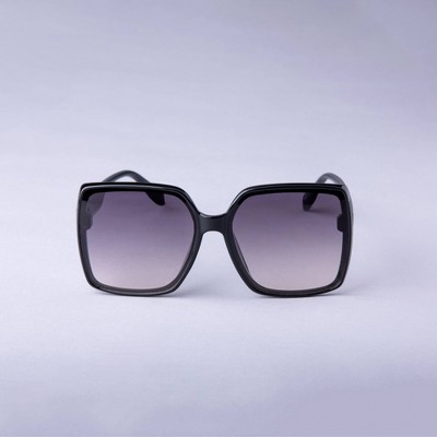 Women's Oversized Square Butterfly Sunglasses - A New Day™ Black