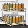 Lynk Professional Slide Out Vertical 10.25" Double Metal/Wood Spice Rack Silver: Kitchen Organizer, Cupboard Mount - 3 of 4