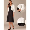 Allegra K Women's Velvet 3/4 Sleeve Open Front Ruffled Hem Back Cropped Cardigan - 2 of 4