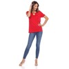 Women's Keyhole Neck Cutout Short Sleeve Top - White Mark - 4 of 4