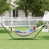 EcoSummer Double Hammock with Stand, 450lbs Heavy Duty 2-Person Cotton Hammock for Indoor Outdoor Relaxation. - 4 of 4