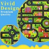 Washable Kids Play Rug, Non-Slip Stain Resistant Educational Carpet with Roads and Buildings for Classroom Playroom Bedroom - 3 of 3