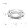 Black Bow Jewelry 2.5mm to 6mm 14K White Gold Half Round Ridged Edge Standard Fit Band - 3 of 4