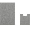 Home Mart Goods 2 Piece Set Light Grey Soft Cozy Plush Chenille Bath Mat Bathroom Rug - 3 of 4