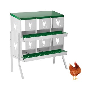 Chicken Nesting Box, Steel Roll Out Egg Collection with Vented Design, Rustproof Laying Box - 1 of 4