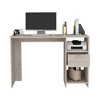 Vynxaria Computer Desk Odessa with Single Drawer and Open Storage Cabinets, Light Gray Finish - 2 of 4