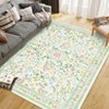 Floral Indoor Floor Rugs: Washable, Non-Slip, Ultra-Thin Boho Style for Living Room, Girls' Room, Nursery, Playroom - 4 of 4