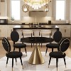 Modern Round Dining Table 47'' Circle Faux Marble Top Kitchen Table with Gold Luxury Cone Pedestal for Dining Room, Home Kitchen, Bistro-Morden Fort - 2 of 4