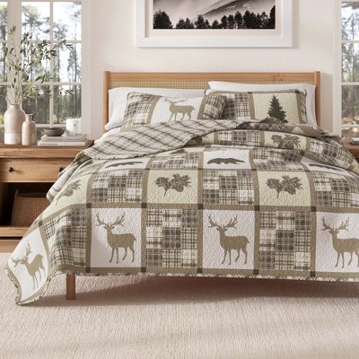 Great Bay Home Rustic Lodge All-Season Reversible Quilt Set With Shams