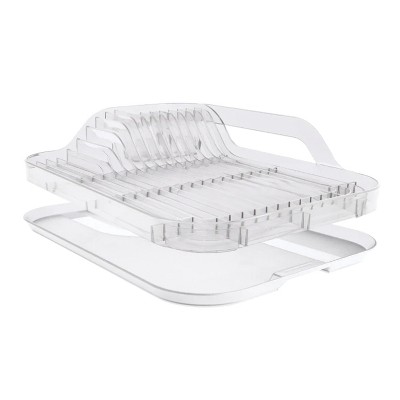 Clear Polystyrene Dish Rack with Utensil Cup
