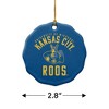 University of Missouri - Kansas City Kangaroos Logo Porcelain Scalloped Holiday Christmas Tree Ornament - 3 of 4